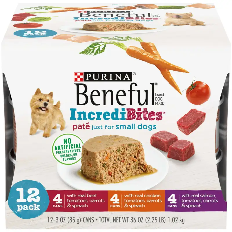 Purina Beneful Incredibites Wet Dog Food for Small Dogs Variety Pack 3 oz Cans (12 Pack)