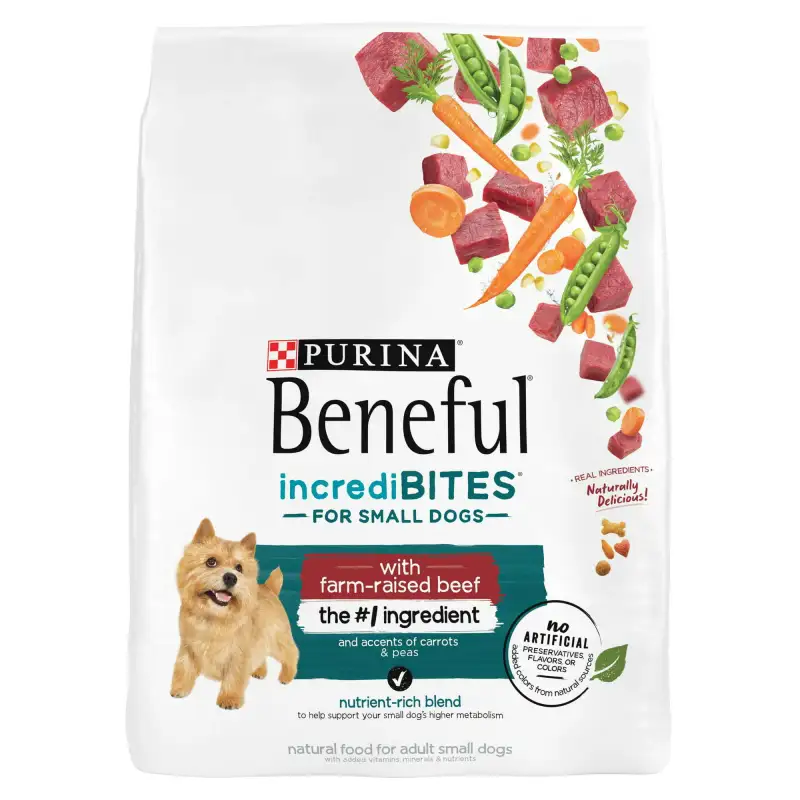 Purina Beneful Incredibites for Small Dogs Dry Dog Food Farm Raised Beef 10 lb Bag