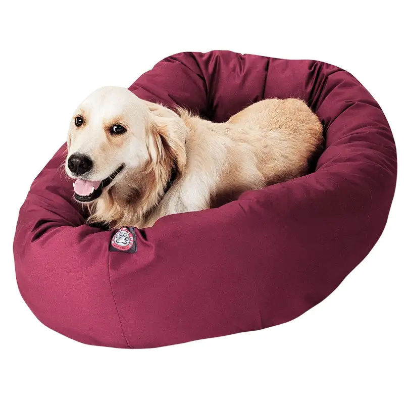 Poly/Cotton Bagel Pet Bed For Dogs, Khaki