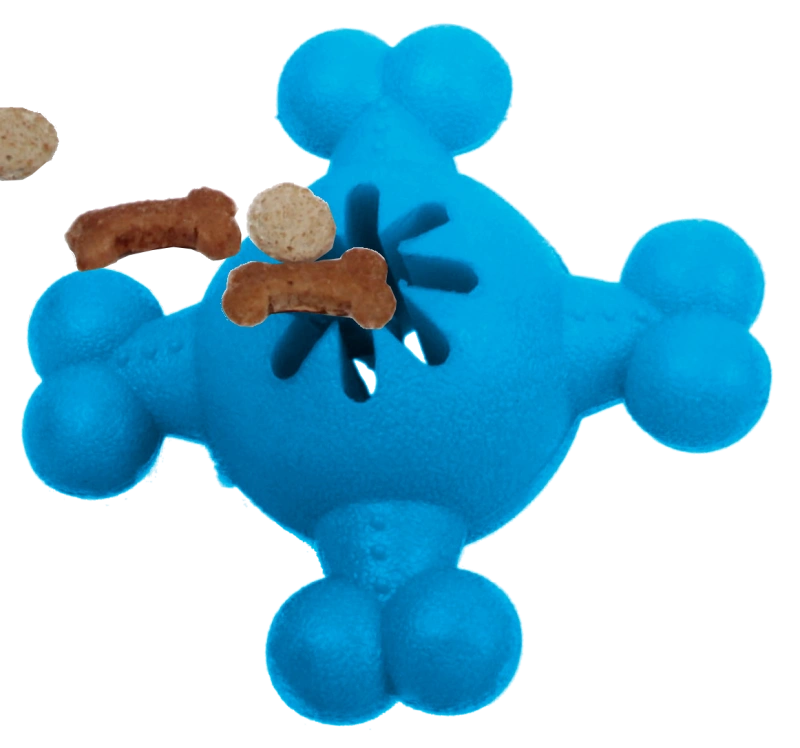 Pet Life 'Quadra-Bone' TPR Treat Dispensing Durable Dog Toy