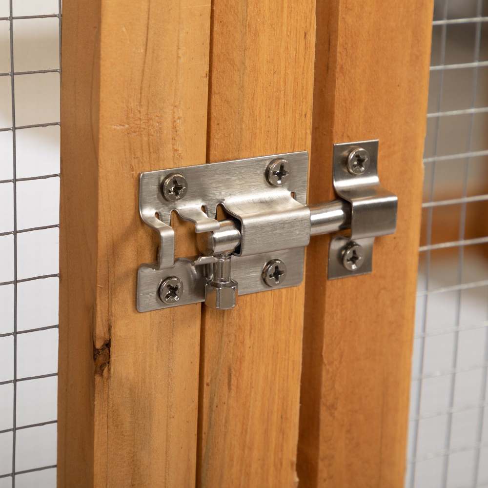 Outdoor Cat Enclosure, Large Wood Cat Cage with Sunlight Top Panel, Perches, Sleeping Boxes, Pet Playpen, Orange