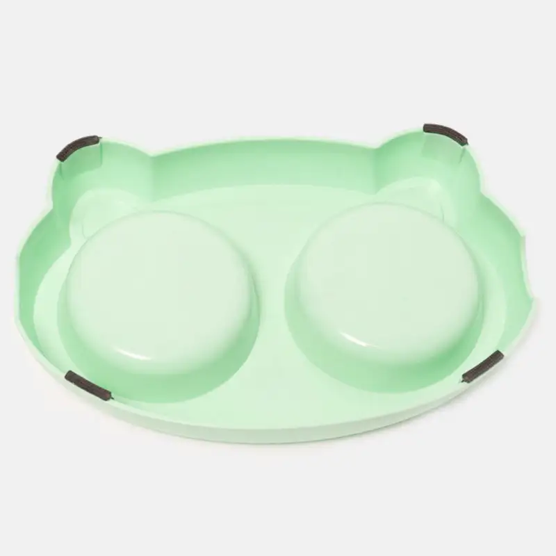 Dog Bowls Double Dog Water And Food Bowls Stainless Steel Bowls With Non-Slip Resin Station, Pet Feeder Bowls For Puppy Medium Dogs Cats