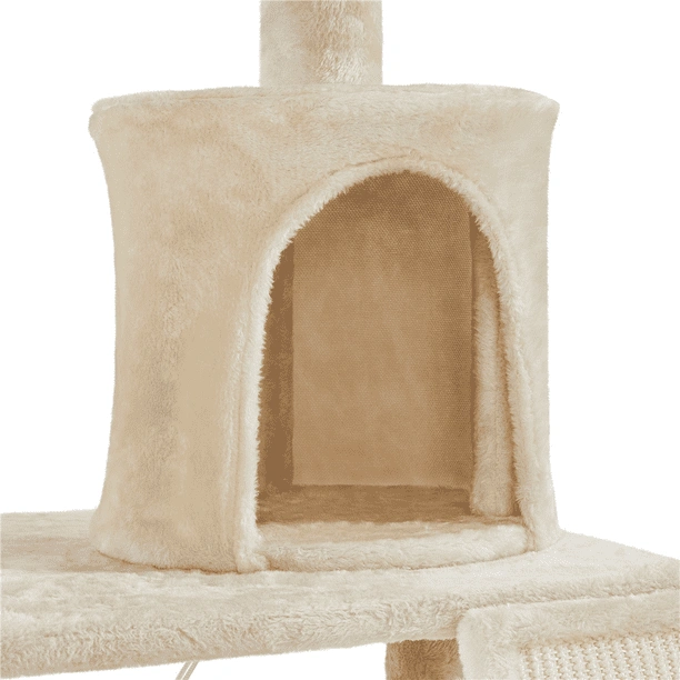 61" Cat Tree with Condo and Scratching Post Tower