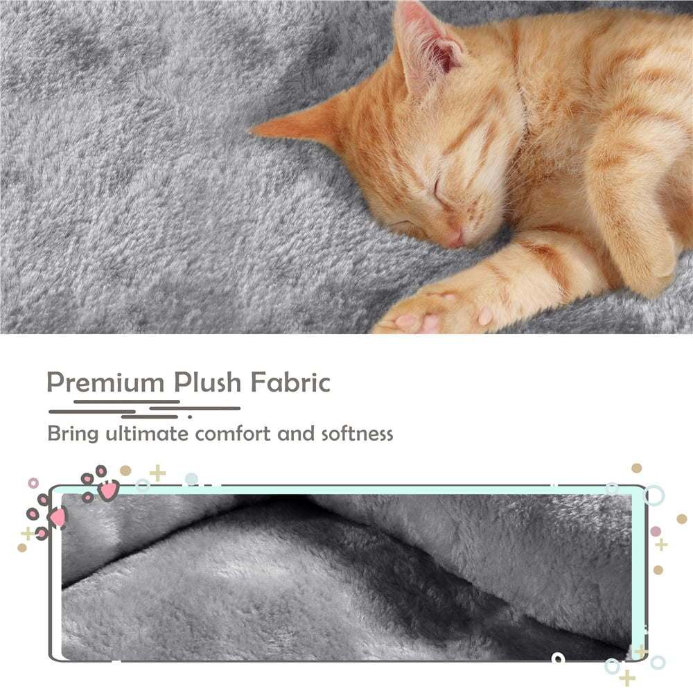 23.5" H 2-Level Cat Tree Condo Tower with Plush Perch, Light Gray