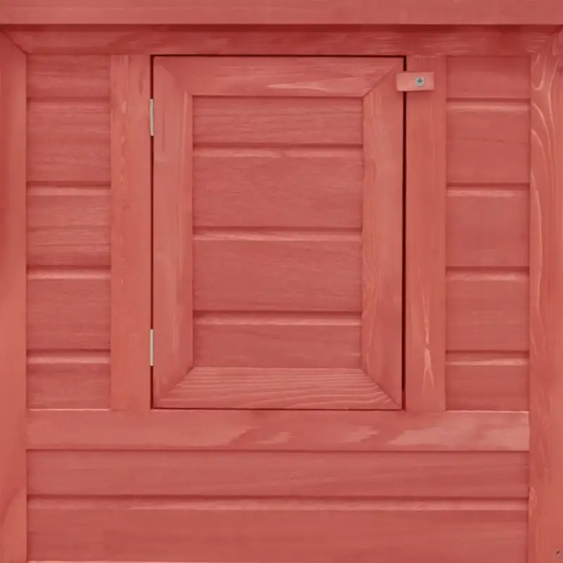 Outdoor Chicken Cage Hen House with 1 Egg Cage Red Wood