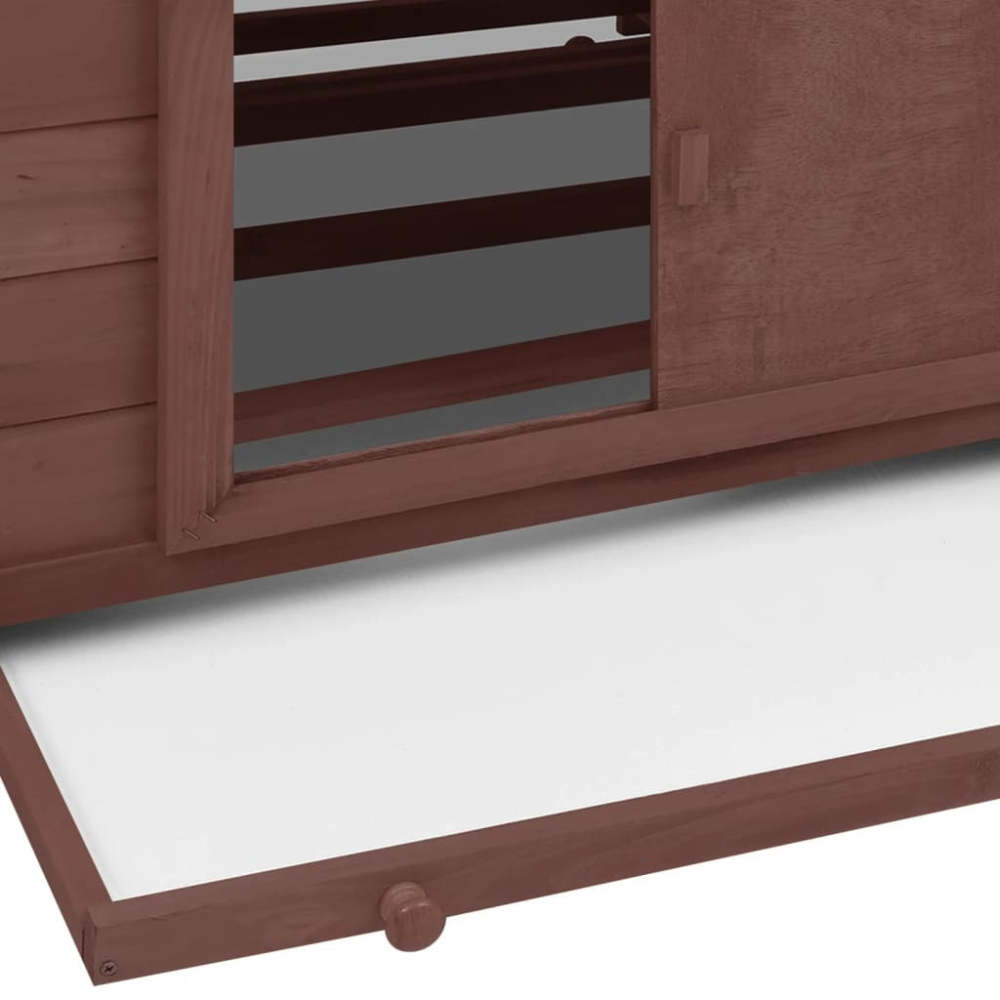 Chicken Coop Mocha and White 59.8"x37.7"x43.3" Solid Firwood