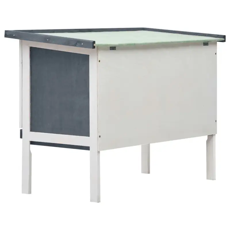Outdoor Rabbit Hutch 1 Layer Gray Wood
