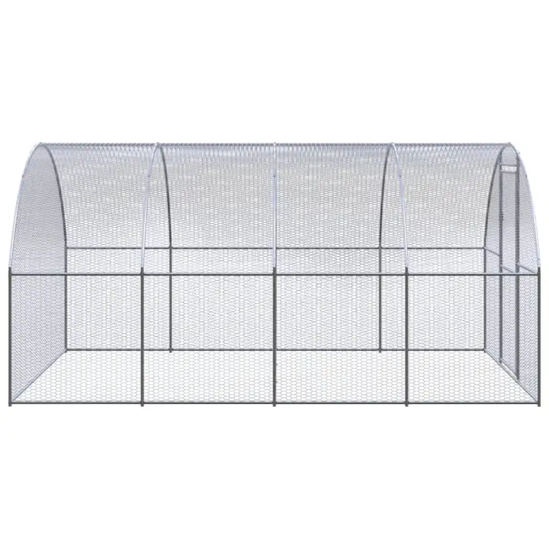 Outdoor Chicken Coop 9.8'x13.1'x6.6' Galvanized Steel