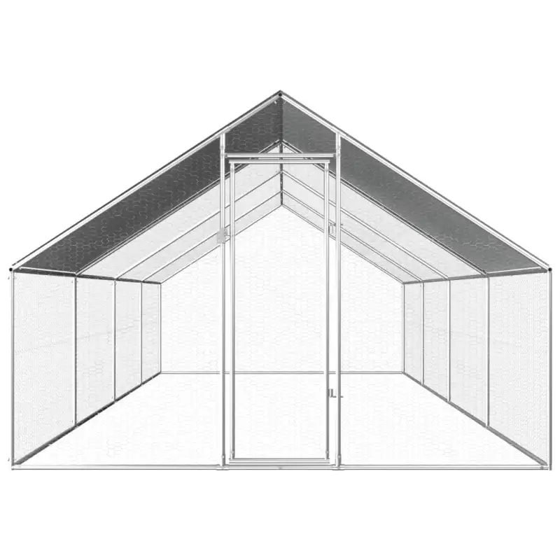Outdoor Chicken Cage 9'x26.2'x6.3' Galvanized Steel