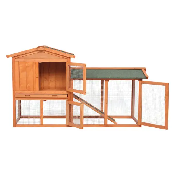 61" Wooden Chicken Coop Hen House Rabbit Wood Hutch Poultry Cage Habitat