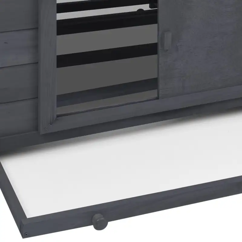 Chicken Coop Gray and White 59.8"x37.7"x43.3" Solid Firwood