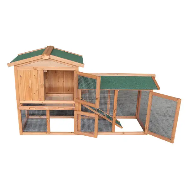 61" Wooden Chicken Coop Hen House Rabbit Wood Hutch Poultry Cage Habitat