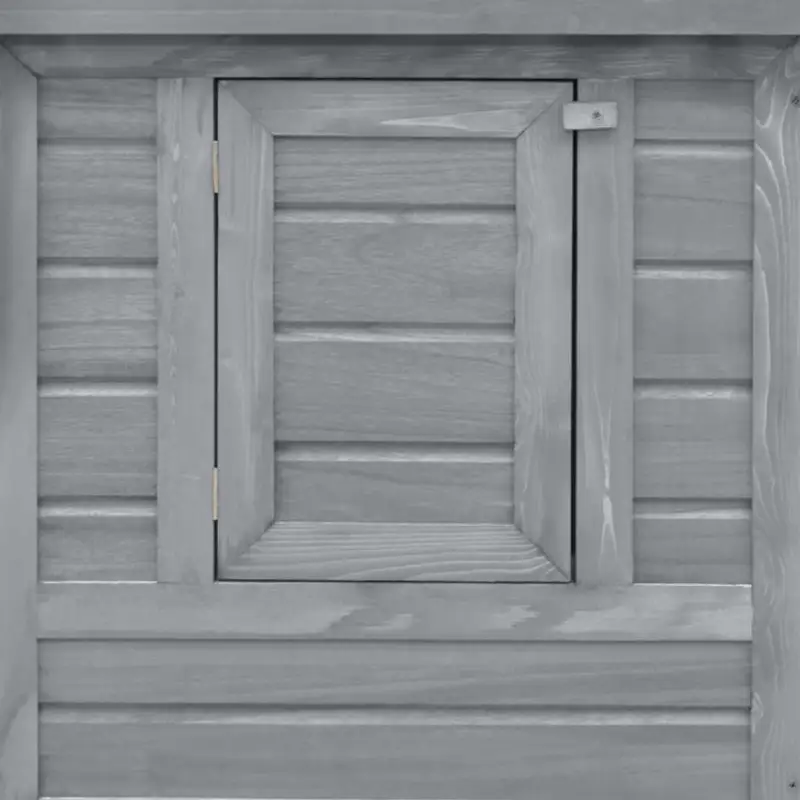 Outdoor Chicken Cage Hen House with 1 Egg Cage Gray Wood