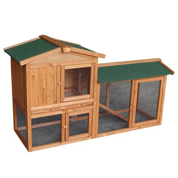 61" Wooden Chicken Coop Hen House Rabbit Wood Hutch Poultry Cage Habitat