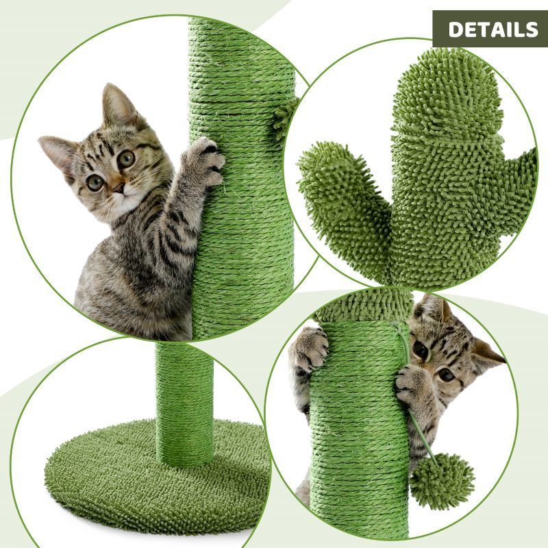 Pet Supplies Cactus Cat Tree Scratcher With Interactive Ball