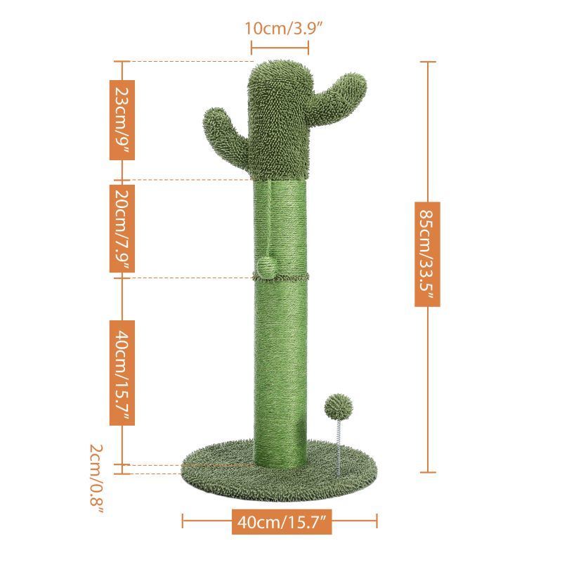 Pet Supplies Cactus Cat Tree Scratcher With Interactive Ball