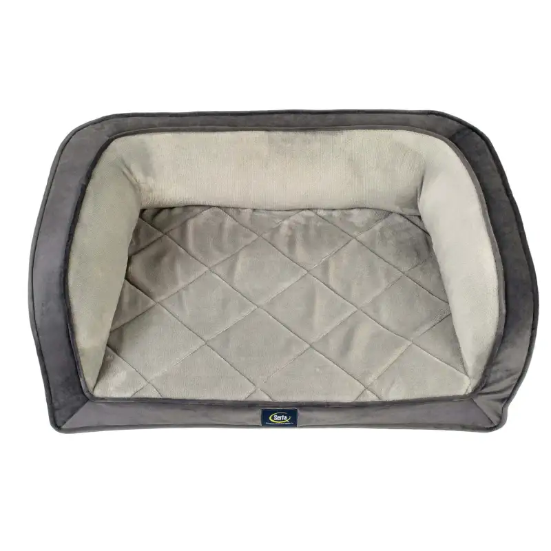 Gel Memory Foam Quilted Ortho Couch Dog Bed, Small, Grey