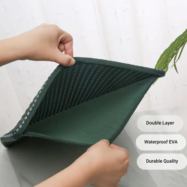 Cat Litter Mat; Kitty Litter Trapping Mat; Double Layer Mats with MiLi Shape Scratching design; Urine Waterproof; Easy Clean; Scatter Control 21" x 14" Green