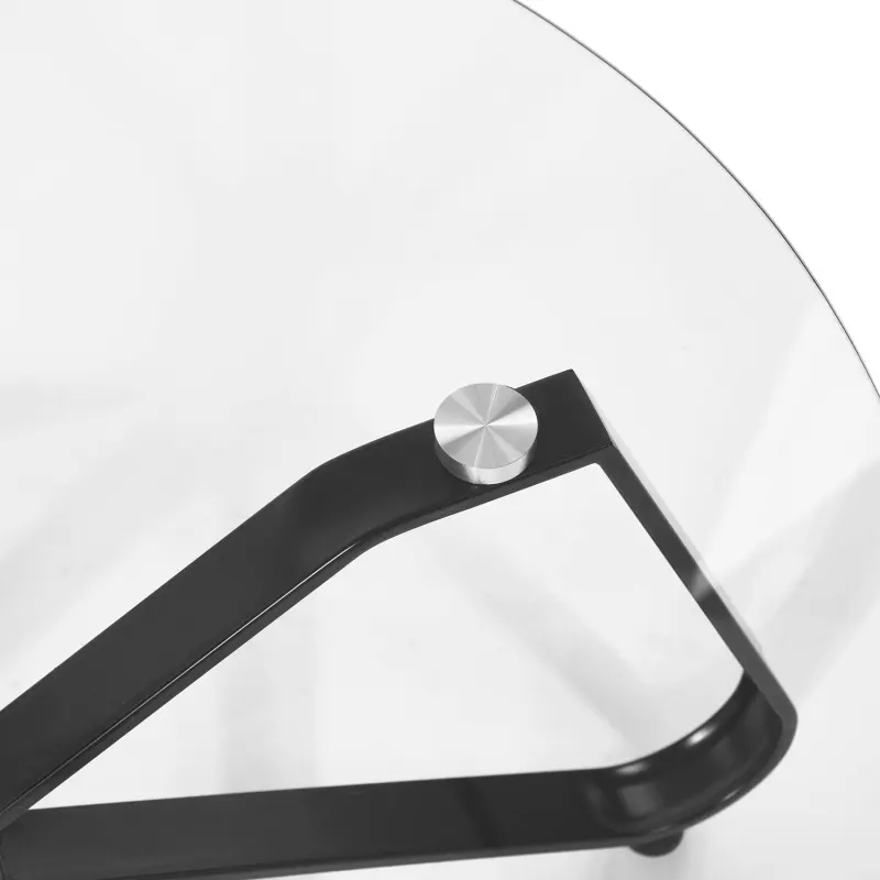 Round Coffee Table for Living Room; 31.5-inch Modern Sofa Side End Table with Tempered Glass Top & Metal Legs; Accent Cocktail Tea Table; 31.5 x 31.5 x 15.6 inches; Black