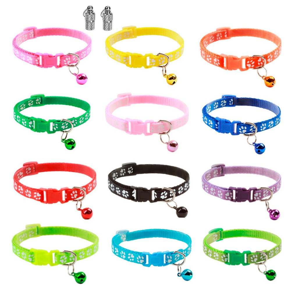 Cat Collar Adjustable Kitten Collar Breakaway Safety Buckle Pet Collar