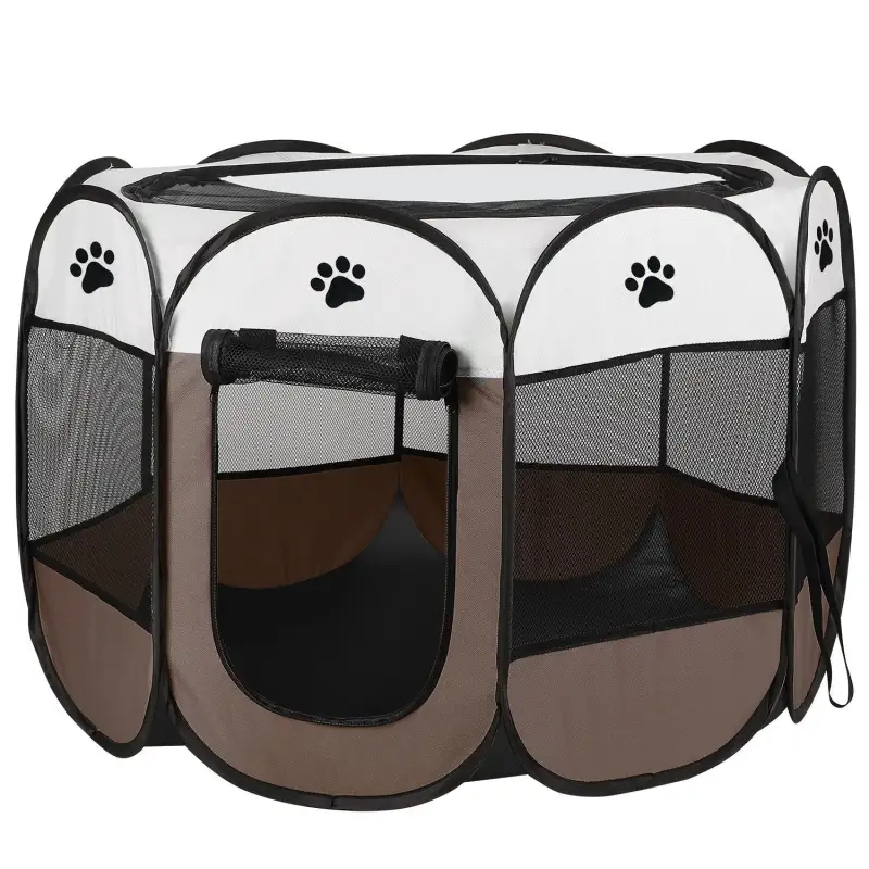 Portable Foldable Pet Playpen Exercise Pen Kennel Removable Zipper Top and Bottom Water Resistant Indoor Outdoor Use For Dogs Cats Other Pets