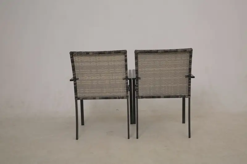 Outdoor Patio Furniture Set 2 Pieces Wicker Chair Sets PE Rattan Patio Conversation Set Dining Chairs for All-Weather (Grey)