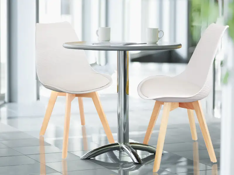 Mid Century Modern Dining Chairs, with Wood Legs, Armless Kitchen Chairs, Shell Lounge Plastic Side Chair with Soft Padded Kitchen, Dining Room, Living Room, Set of 4