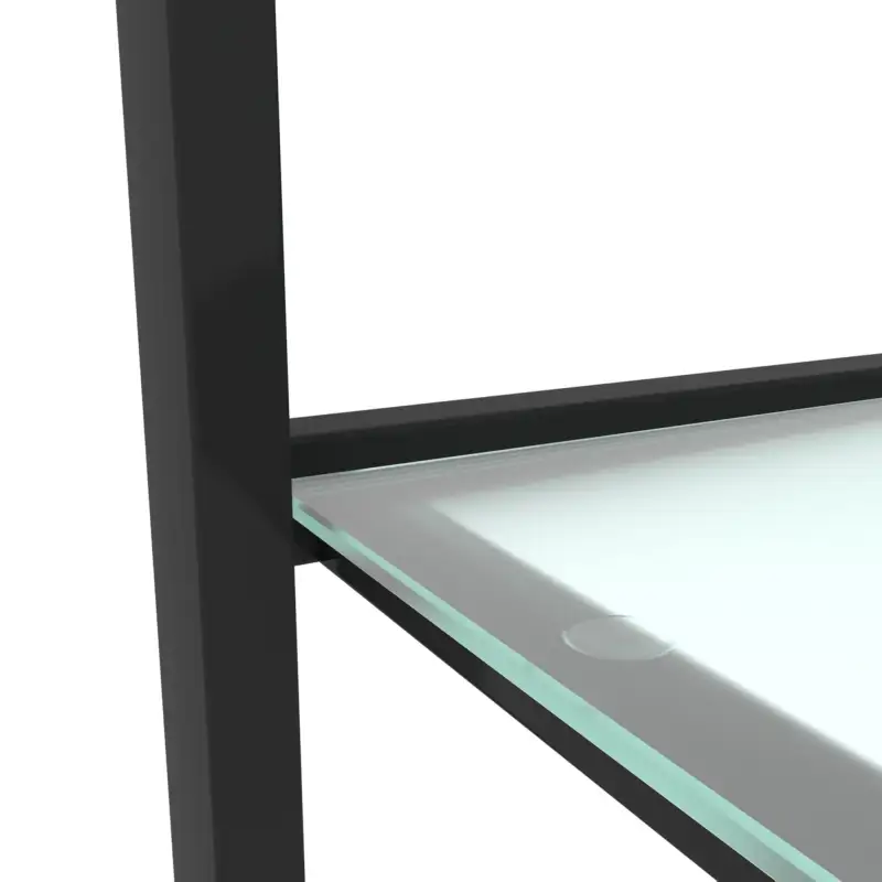 Glass two layer tea table; small round table; bedroom corner table; living room black side table