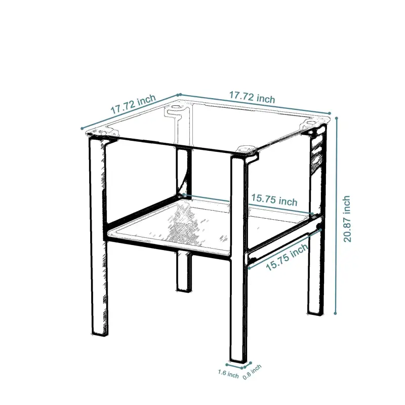 Glass two layer tea table; small round table; bedroom corner table; living room black side table