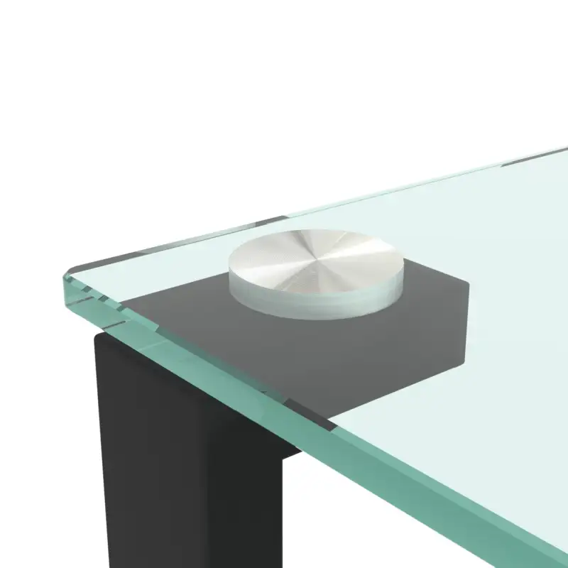 Glass two layer tea table; small round table; bedroom corner table; living room black side table