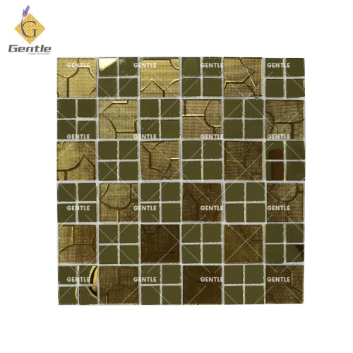 Custom Golden Square Mirror Glass Mosaic Tiles