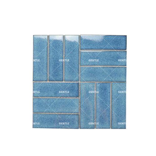 Wholesale Strip Crystalline Glaze Ceramic Mosaic Tiles For Swimming Pool