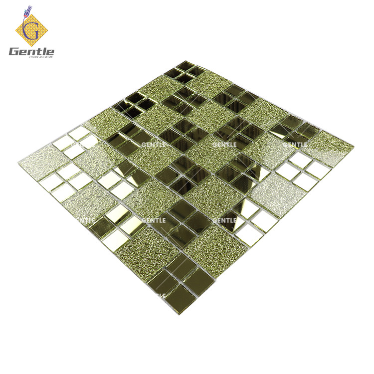 Gold mirror mosaic tiles stickers glass mirror mosaic tiles sheets