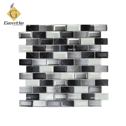 Wholesale Beveled Edge Gradient Mixed Color Glass Mosaic Tiles