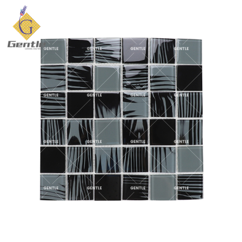 Custom Multicolor Wood Grain Crystal Glass Mosaic Tiles