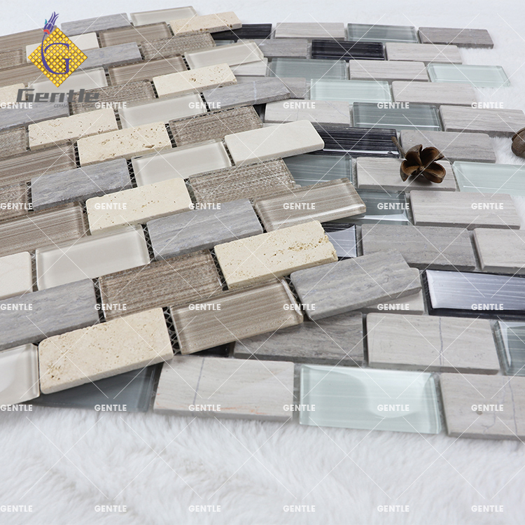 Wholesale Travertine Wood Grain Crystal Mosaic Tiles