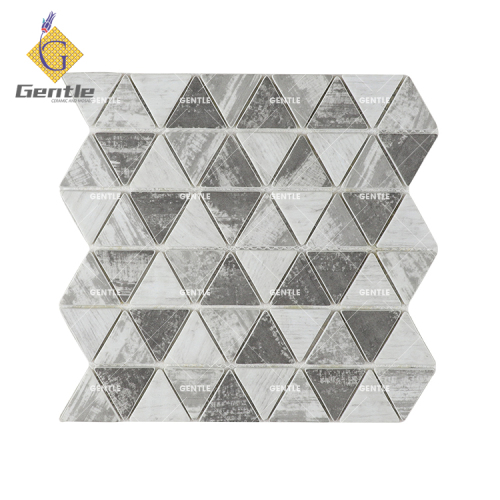 Custom Inkjet Marble Look Triangle Recycled Glass Mosaic