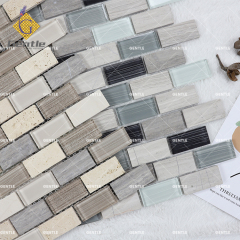 Wholesale Travertine Wood Grain Crystal Mosaic Tiles