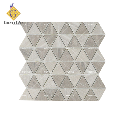 Wholesale Light Gray Wood Inkjet Recycled Glass Mosaic