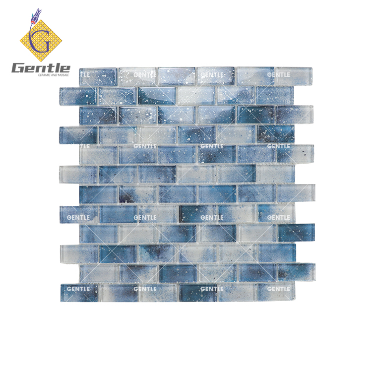 Unique Design Gradient Blue Starry Sky Glass Mosaic Bathroom Silver