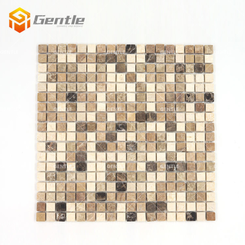 Custom Brown Mixed Marble Stone Mosaic Tiles