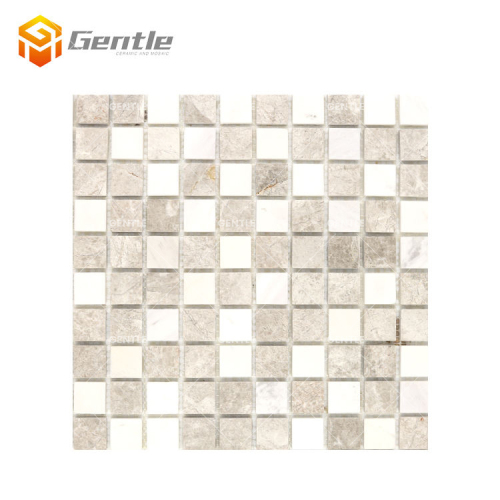 Wholesale Square White And Brown Mixed Marble Mosaic Tiles