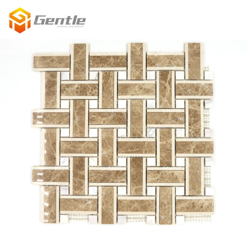 Custom Basket Weave Marble Mosaic Tiles