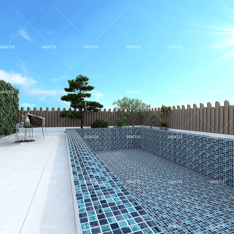 Custom Blue And Green Mixed Crystal Glass Mosaic Tiles