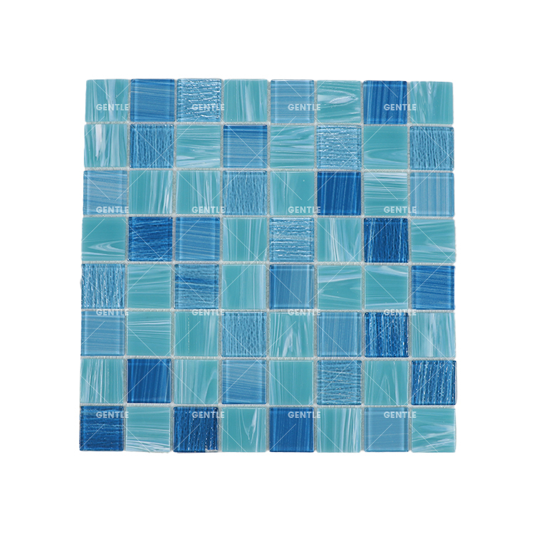 Custom Blue And Green Mixed Crystal Glass Mosaic Tiles