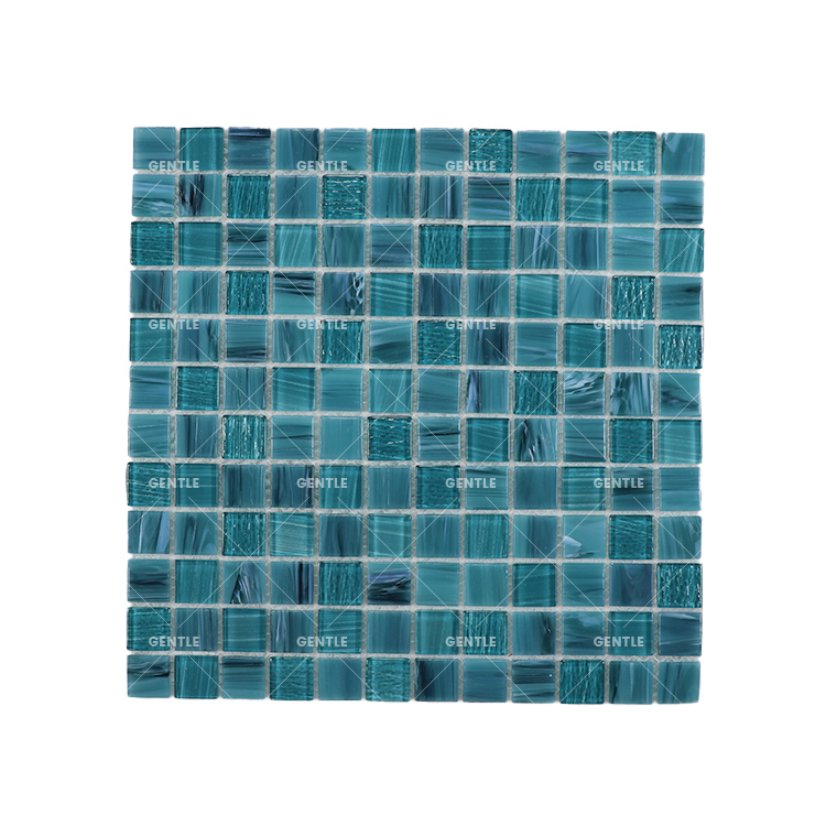 Wholesale 23x23mm Mixed Green Hot Melt Glass Mosaic Tiles