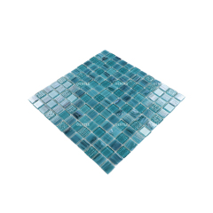 Wholesale 23x23mm Mixed Green Hot Melt Glass Mosaic Tiles