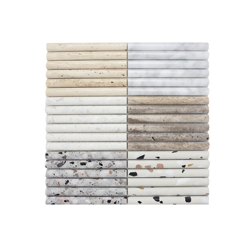 Wholesale 3d Round Strip Effect Marble Mosaic Tiles