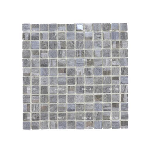 Custom Iridescence Surface And Grey Recycled Glass Mosaic iles