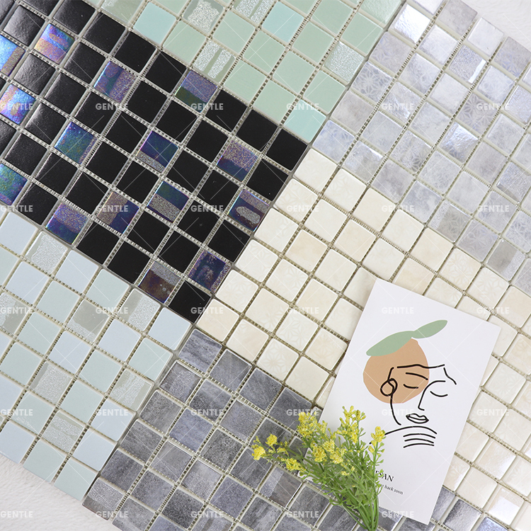 Iridescence surface gray and variation shinning recycled glass wall